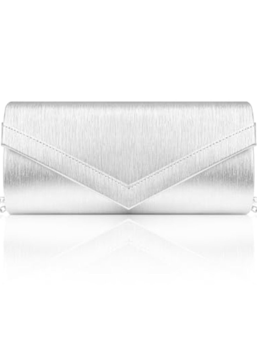 Womens PU Leather Envelope Clutch Purse Detachable Chain Evening Bag